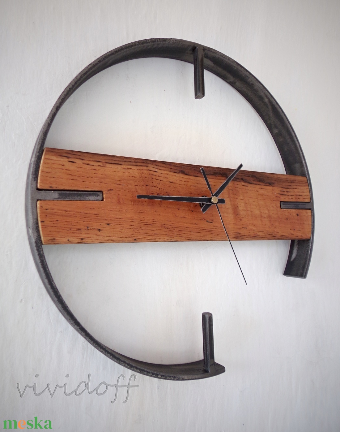 industriál falióra tölgy 5 - otthon & életmód - dekoráció - fali és függő dekoráció - falióra & óra - Meska.hu