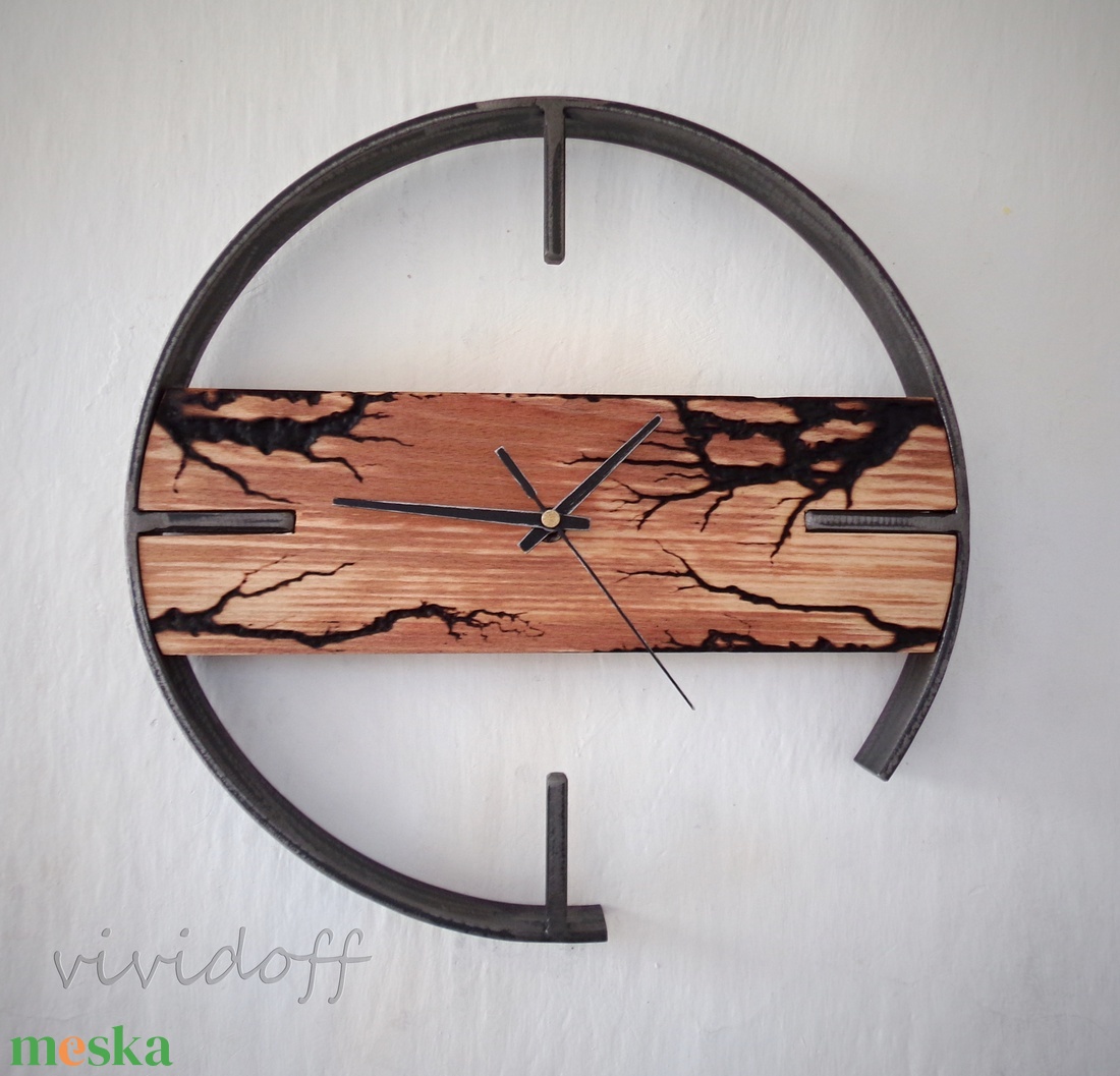 industriál falióra bükk F1 -3 - otthon & életmód - dekoráció - fali és függő dekoráció - falióra & óra - Meska.hu