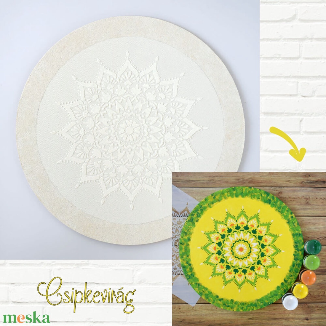 Mandala 40 cm-es, festenivaló, domborműves alap Csipkevirág - diy (csináld magad) - egységcsomag - Meska.hu Mandala 40 cm-es, festenivaló, domborműves alap Csipkevirág - diy (csináld magad) - egységcsomag - Meska.hu