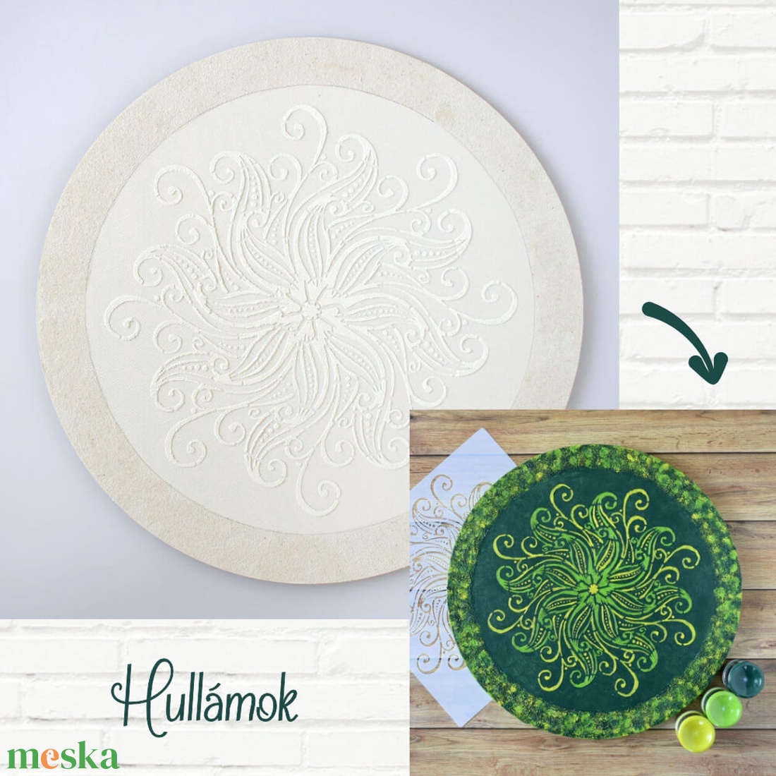 Mandala 40 cm-es, festenivaló, domborműves alap Hullámok - diy (csináld magad) - egységcsomag - Meska.hu Mandala 40 cm-es, festenivaló, domborműves alap Hullámok - diy (csináld magad) - egységcsomag - Meska.hu