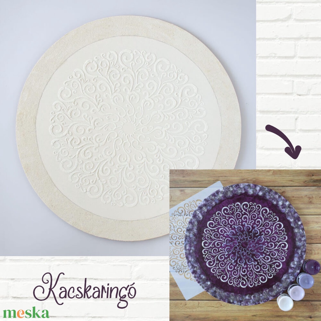 Mandala 40 cm-es, festenivaló, domborműves alap Kacskaringó - diy (csináld magad) - egységcsomag - Meska.hu Mandala 40 cm-es, festenivaló, domborműves alap Kacskaringó - diy (csináld magad) - egységcsomag - Meska.hu