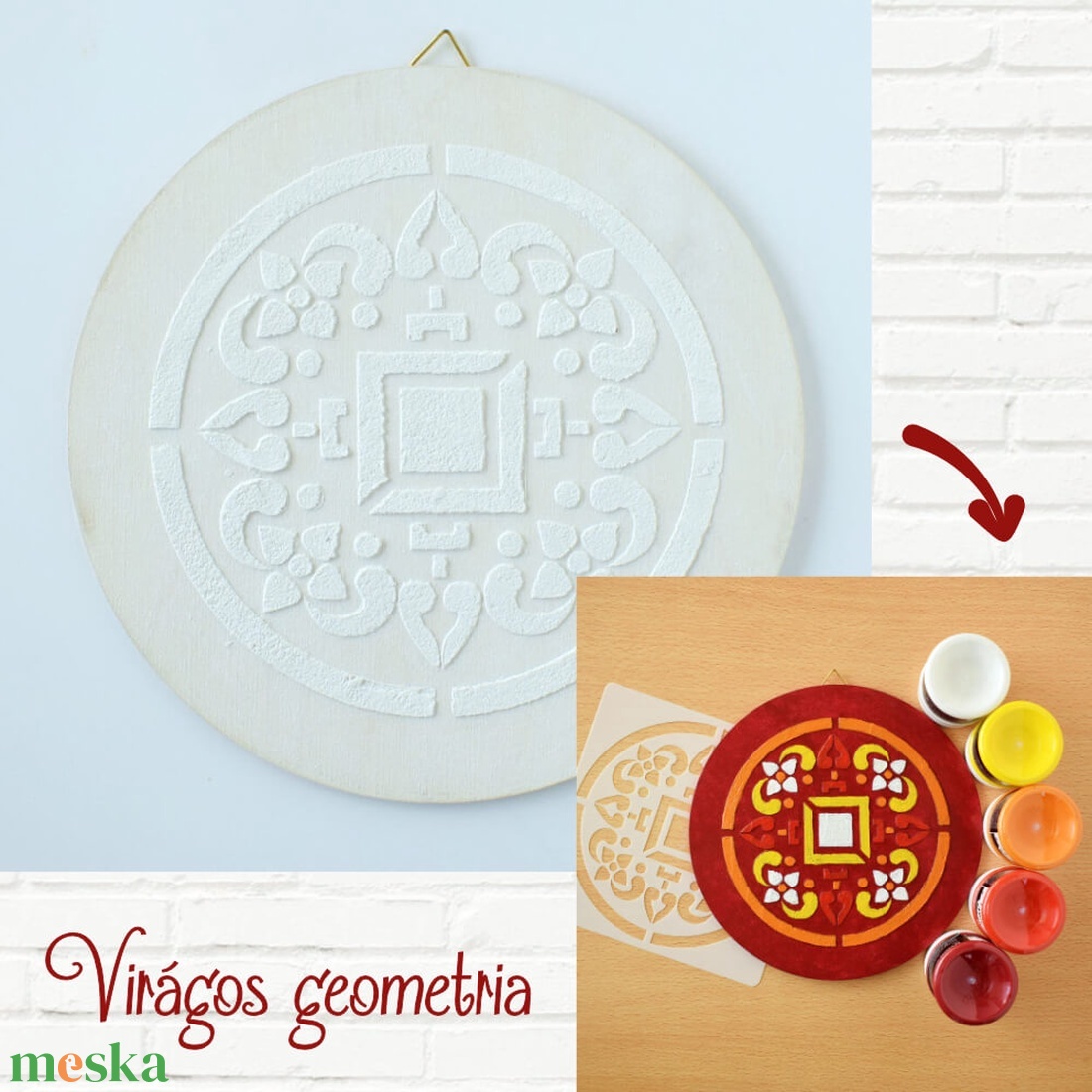 Mandala 18 cm-es, festenivaló, domborműves alap Virágos geometria - diy (csináld magad) - egységcsomag - Meska.hu Mandala 18 cm-es, festenivaló, domborműves alap Virágos geometria - diy (csináld magad) - egységcsomag - Meska.hu