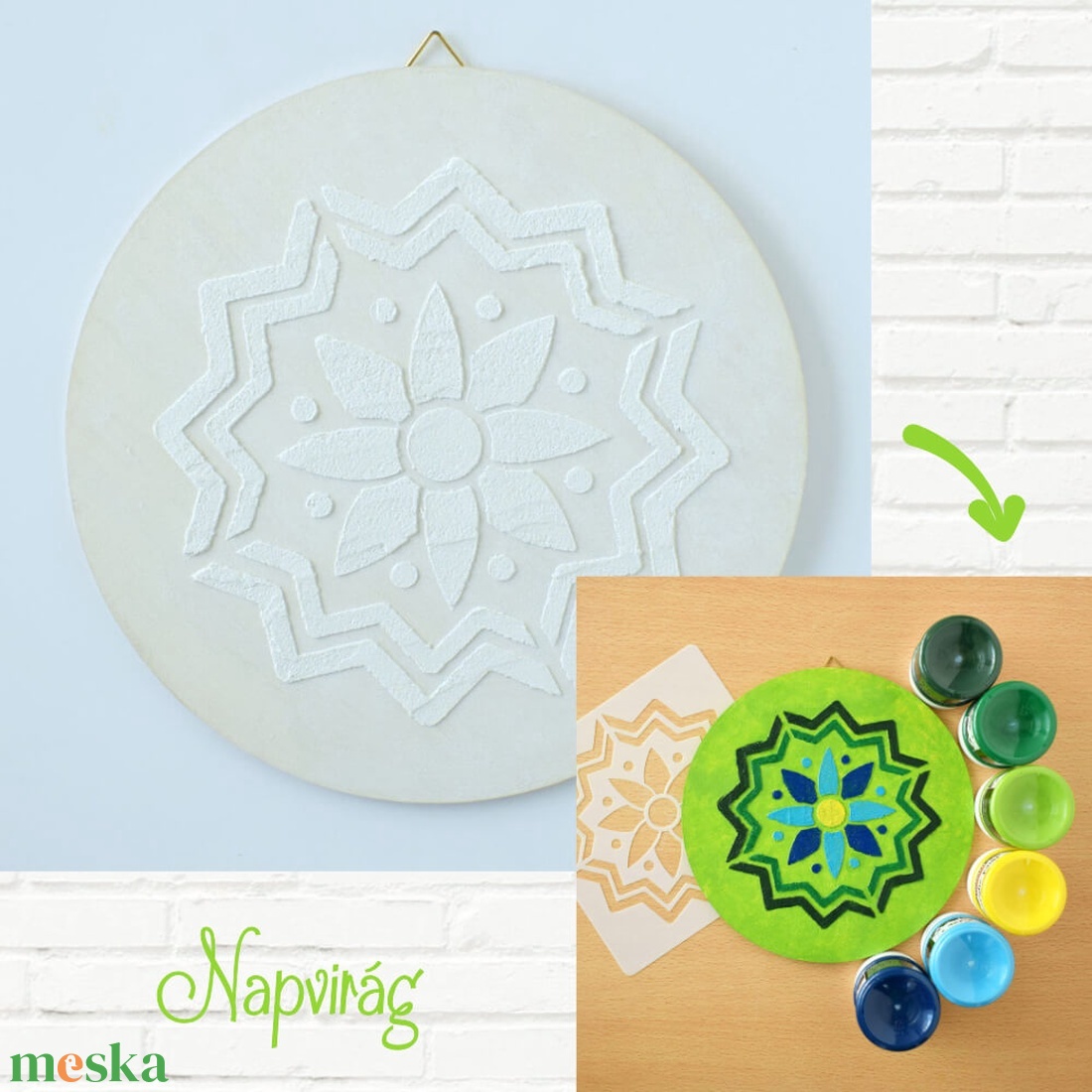 Mandala 18 cm-es, festenivaló, domborműves alap Napvirág - diy (csináld magad) - egységcsomag - Meska.hu Mandala 18 cm-es, festenivaló, domborműves alap Napvirág - diy (csináld magad) - egységcsomag - Meska.hu