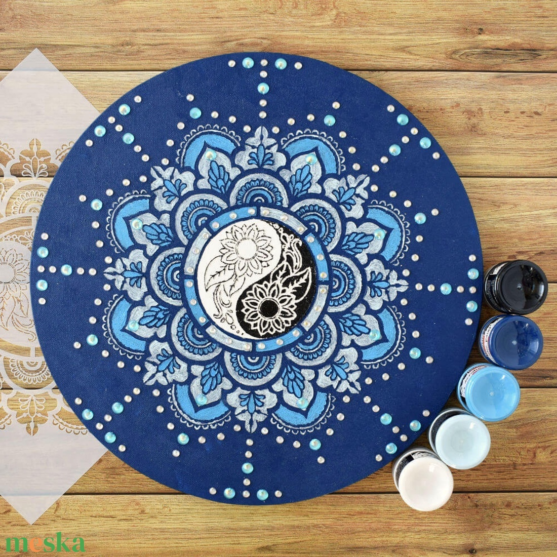 Mandala - Kék egyensúly, 40 cm átmérőjű, domborműves kép - művészet - más művészeti ág - Meska.hu Mandala - Kék egyensúly, 40 cm átmérőjű, domborműves kép - művészet - más művészeti ág - Meska.hu
