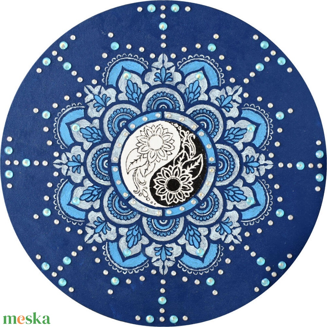Mandala - Kék egyensúly, 40 cm átmérőjű, domborműves kép - művészet - más művészeti ág - Meska.hu Mandala - Kék egyensúly, 40 cm átmérőjű, domborműves kép - művészet - más művészeti ág - Meska.hu