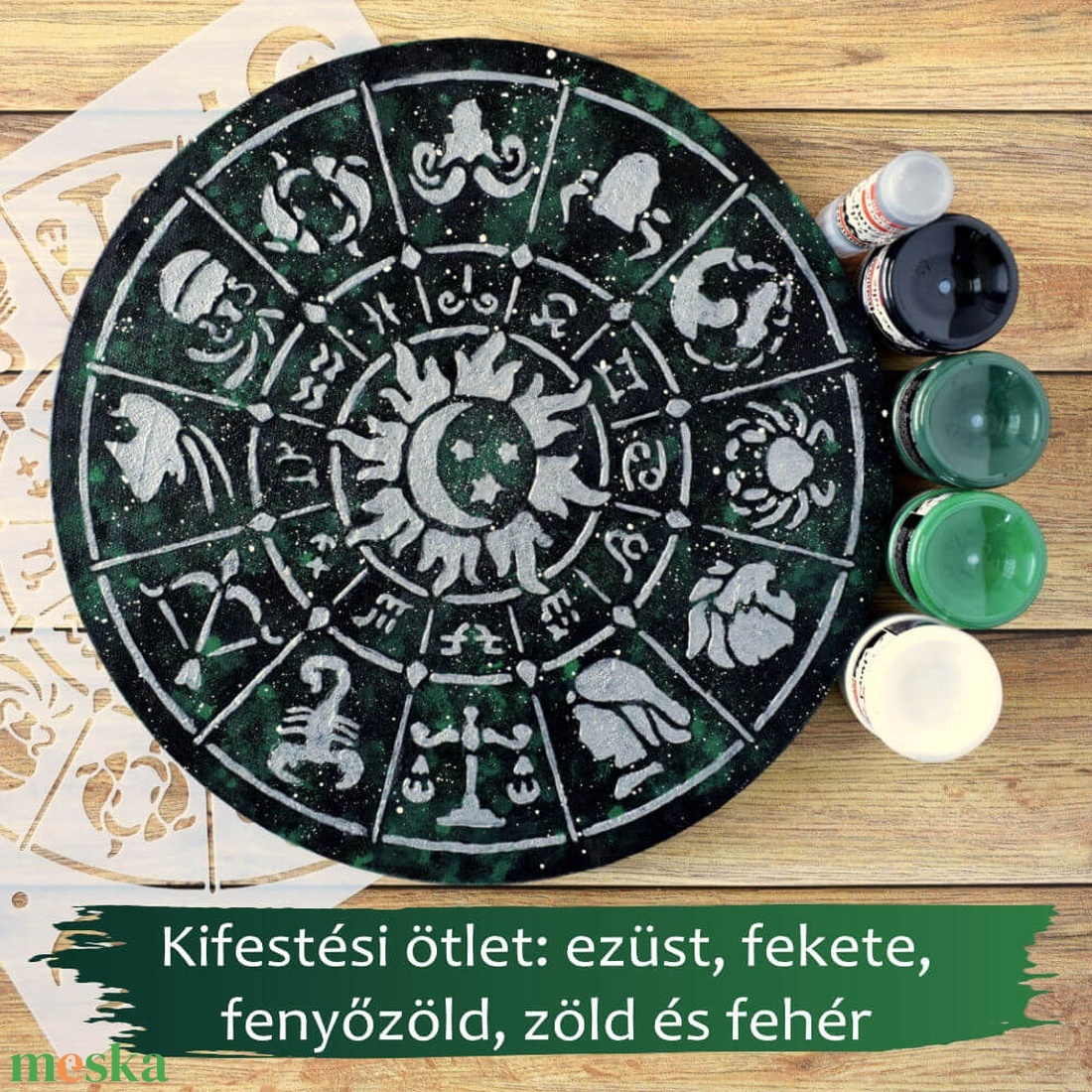 Horoszkóp  30 cm-es, festenivaló, domborműves alap - diy (csináld magad) - egységcsomag - Meska.hu