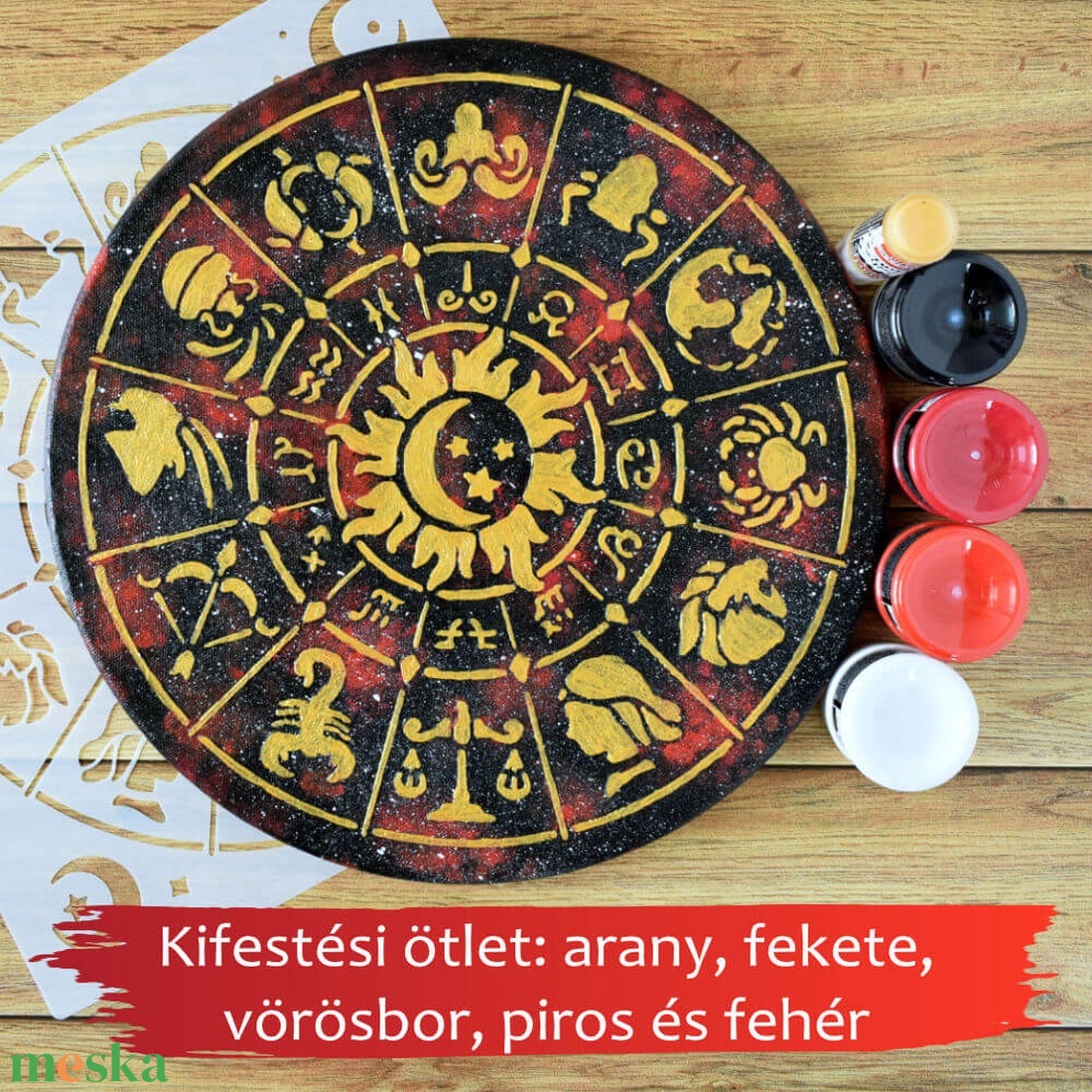 Horoszkóp  30 cm-es, festenivaló, domborműves alap - diy (csináld magad) - egységcsomag - Meska.hu