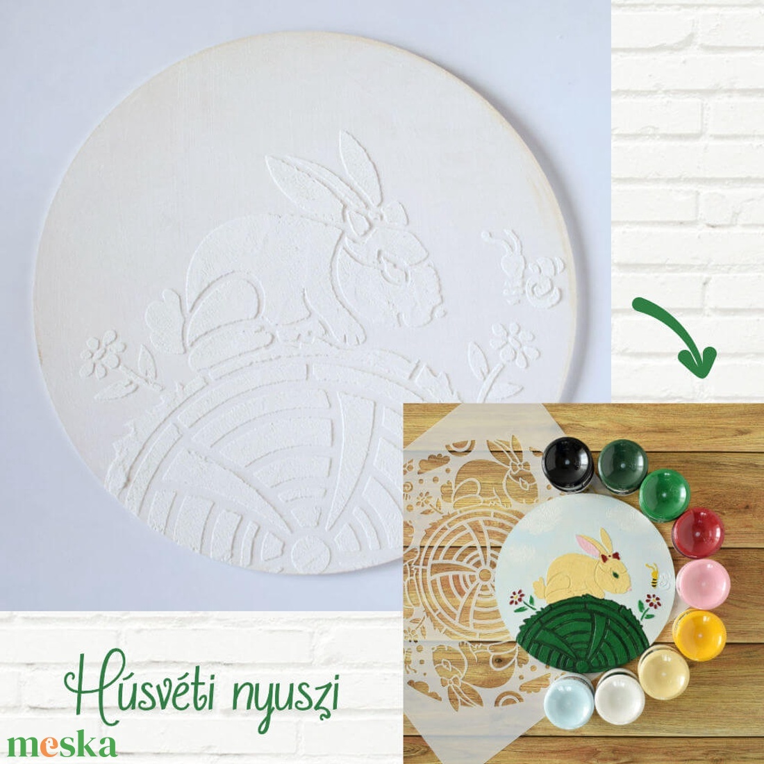 Ø18 cm-es, festenivaló, domborműves alap Húsvét Húsvéti nyuszi - diy (csináld magad) - egységcsomag - Meska.hu Ø18 cm-es, festenivaló, domborműves alap Húsvét Húsvéti nyuszi - diy (csináld magad) - egységcsomag - Meska.hu