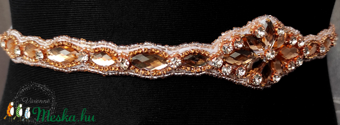 Zaya rosegold menyasszonyi öv - esküvő - kiegészítők - öv & pánt - Meska.hu