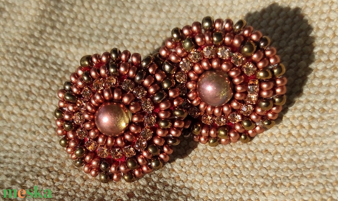 Bronze bright fülbevaló - ékszer - fülbevaló - pötty fülbevaló - Meska.hu