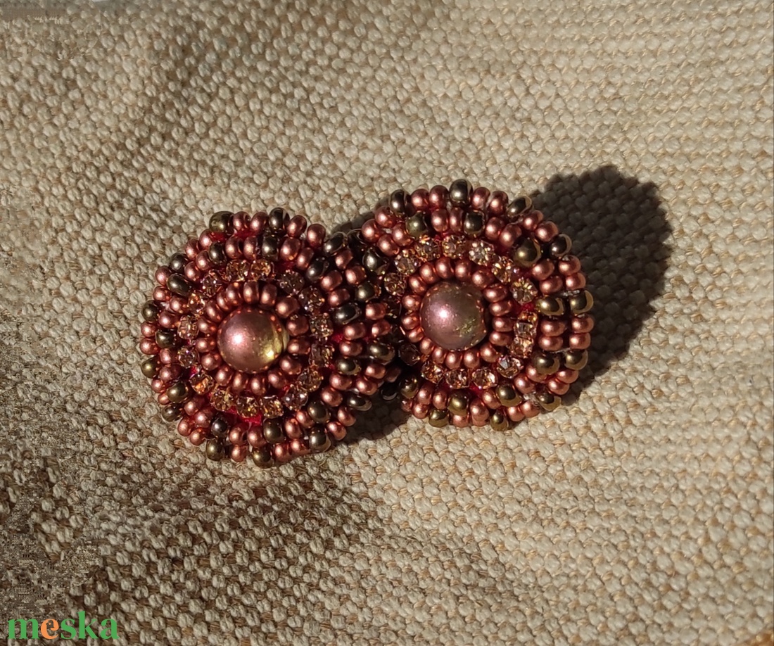 Bronze bright fülbevaló - ékszer - fülbevaló - pötty fülbevaló - Meska.hu