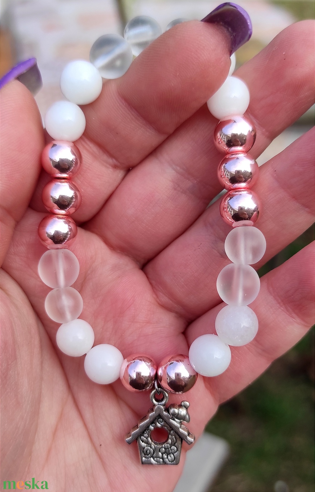 28. Ásvány karkötő - ékszer - karkötő - gyöngyös karkötő - Meska.hu