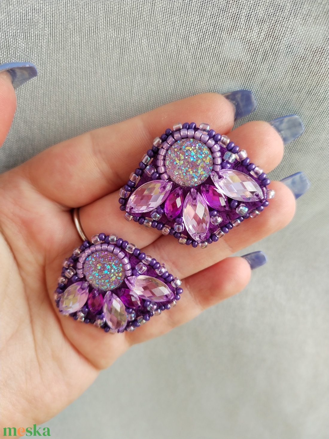 Lilac füli - ékszer - fülbevaló - pötty fülbevaló - Meska.hu