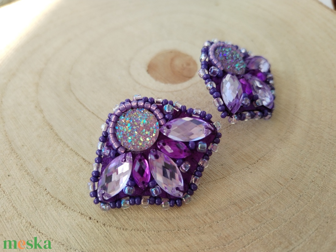 Lilac füli - ékszer - fülbevaló - pötty fülbevaló - Meska.hu