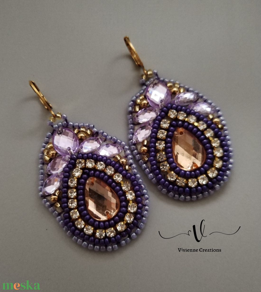 650. Magical Lavender füli - ékszer - fülbevaló - lógó csepp fülbevaló - Meska.hu 650. Magical Lavender füli - ékszer - fülbevaló - lógó csepp fülbevaló - Meska.hu