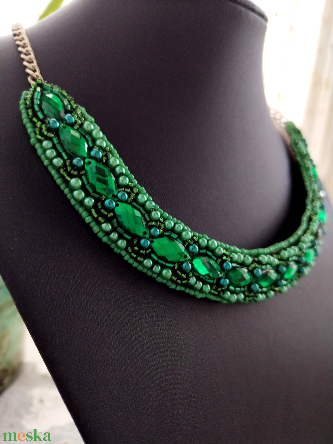 Green dream nyaklánc - ékszer - nyaklánc - medál nélküli nyaklánc - Meska.hu