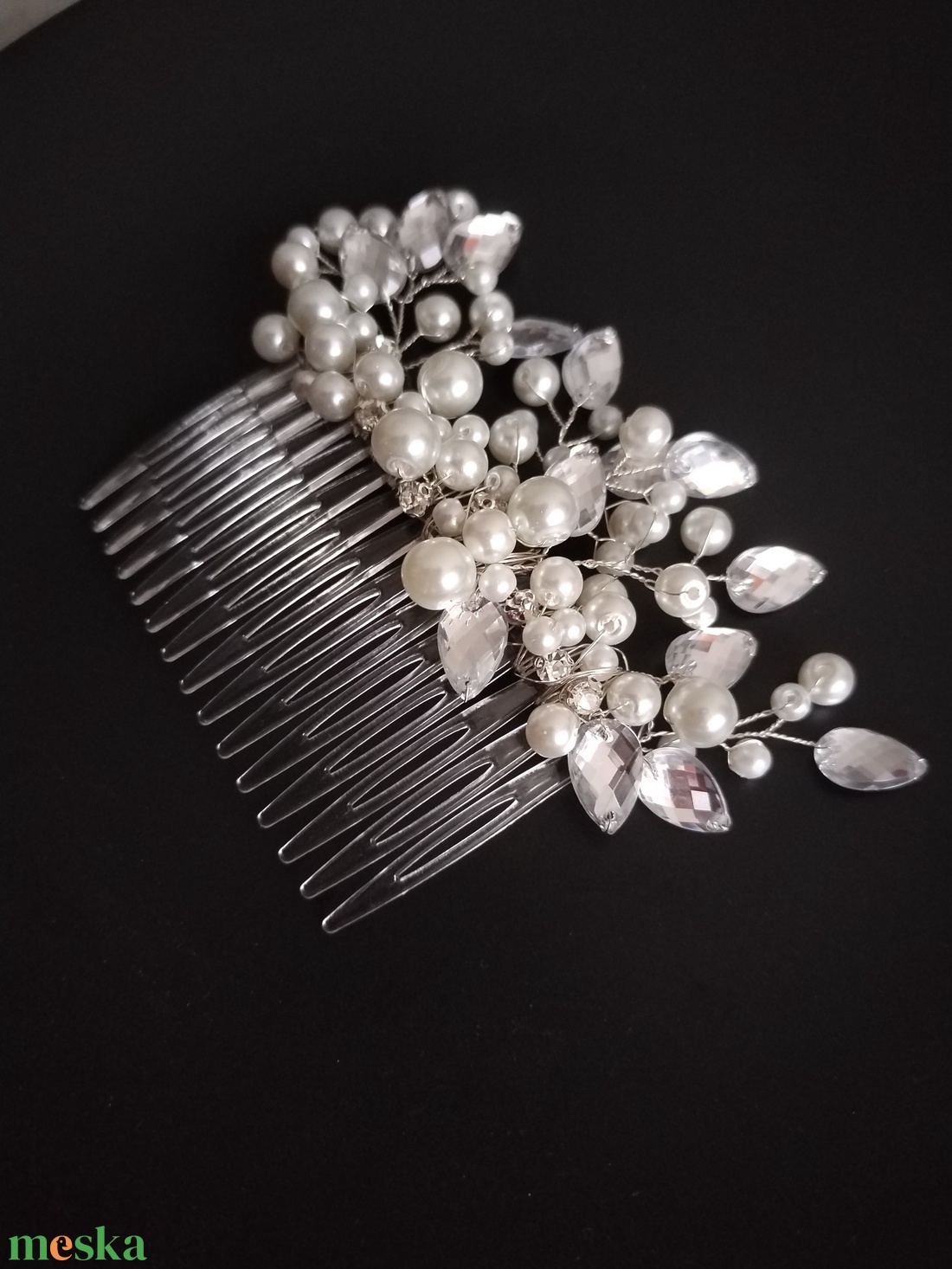 Carolina hajdísz - esküvő - hajdísz - fésűs hajdísz - Meska.hu