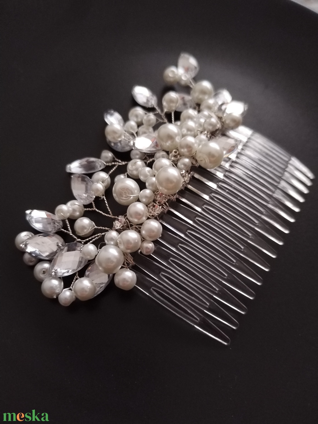 Carolina hajdísz - esküvő - hajdísz - fésűs hajdísz - Meska.hu