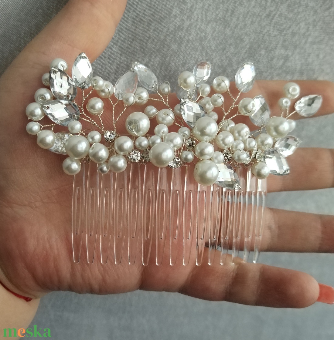 Carolina hajdísz - esküvő - hajdísz - fésűs hajdísz - Meska.hu