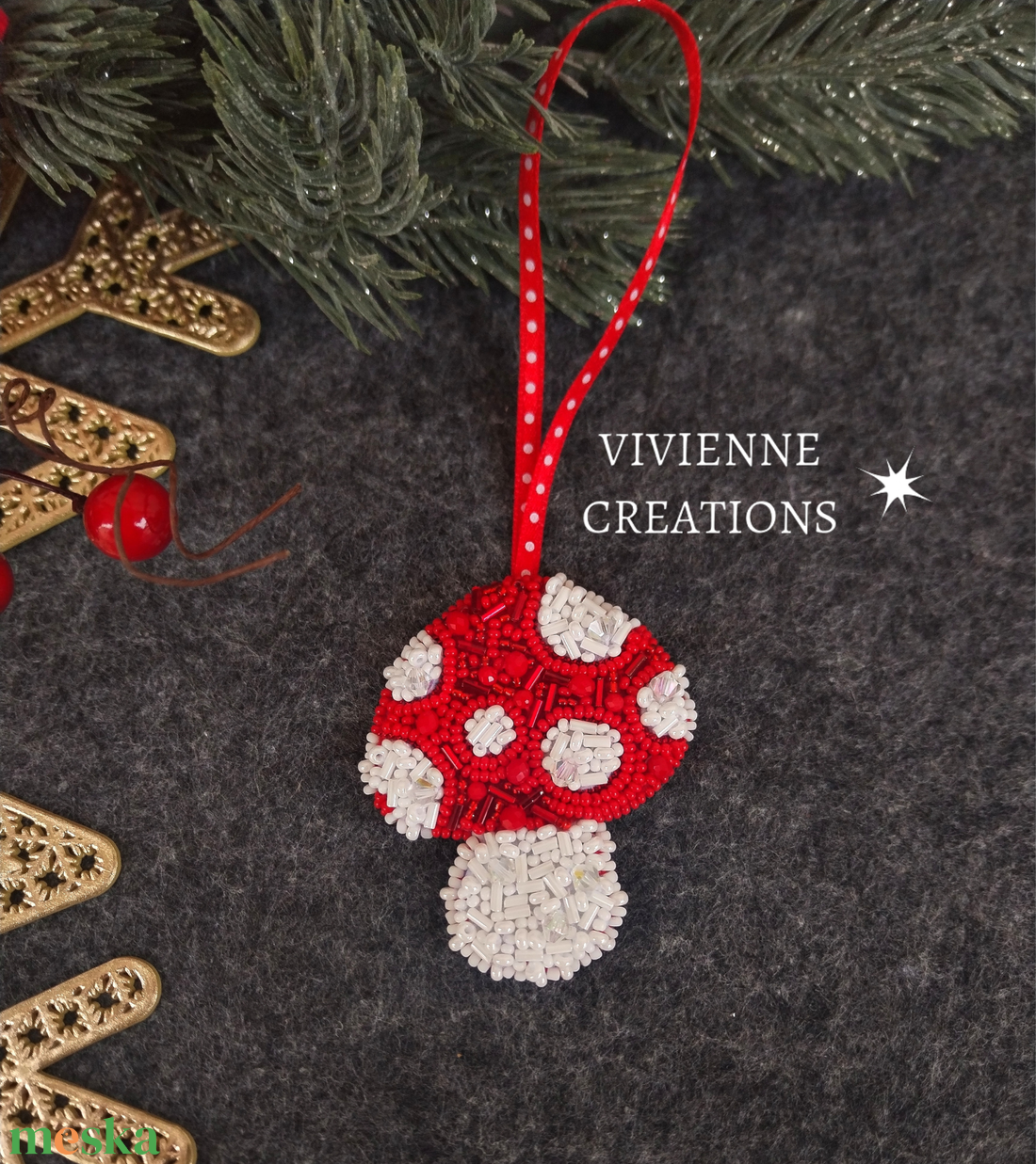 Karácsonyi dísz - Gomba - karácsony - karácsonyi lakásdekoráció - karácsonyfadíszek - Meska.hu