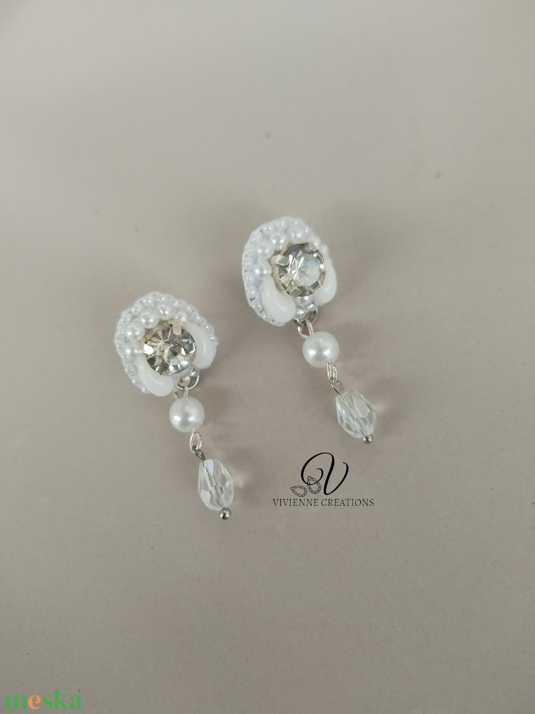 Stella fülbevaló - esküvő - ékszer - fülbevaló - Meska.hu