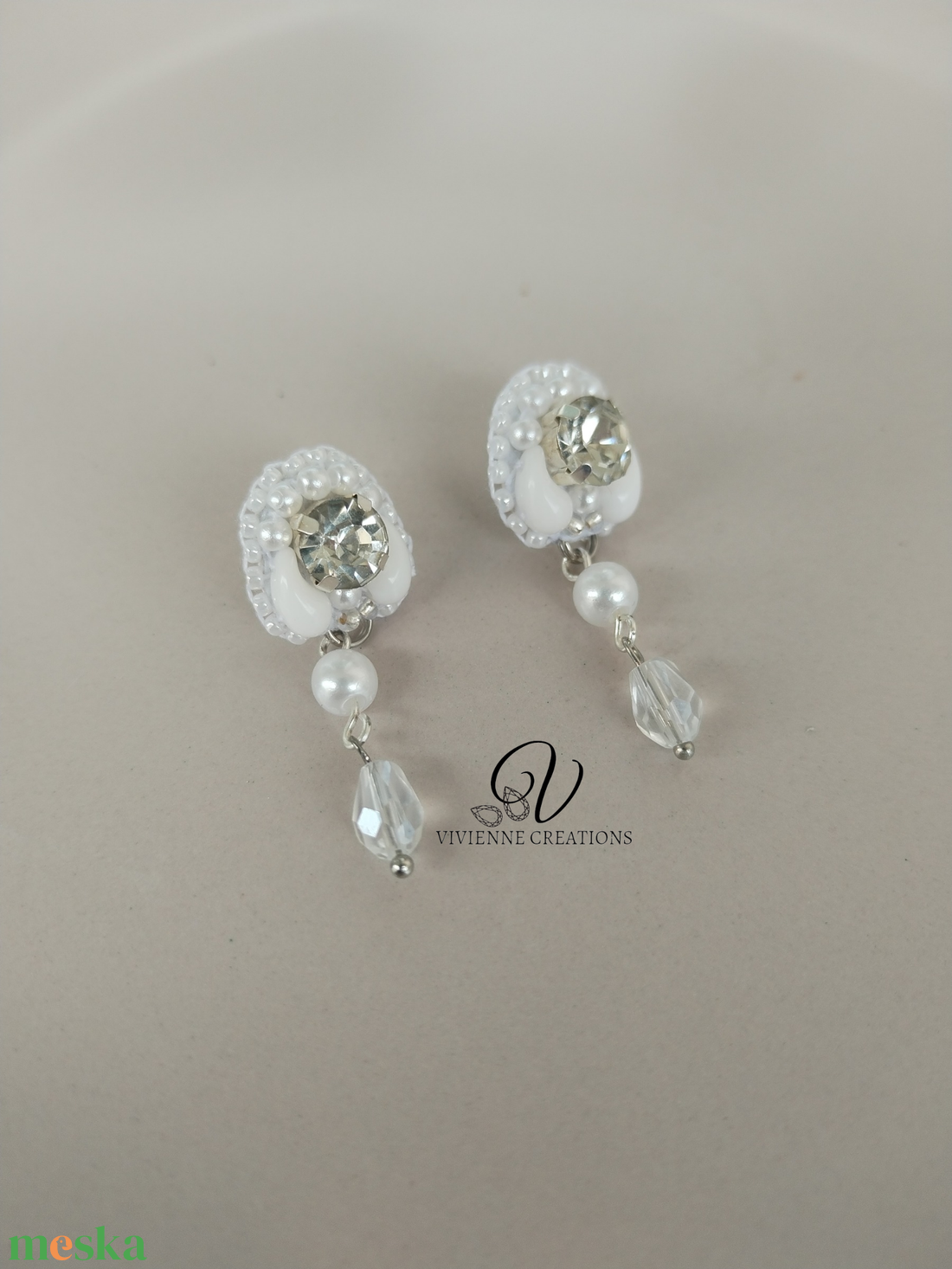 Stella fülbevaló - esküvő - ékszer - fülbevaló - Meska.hu