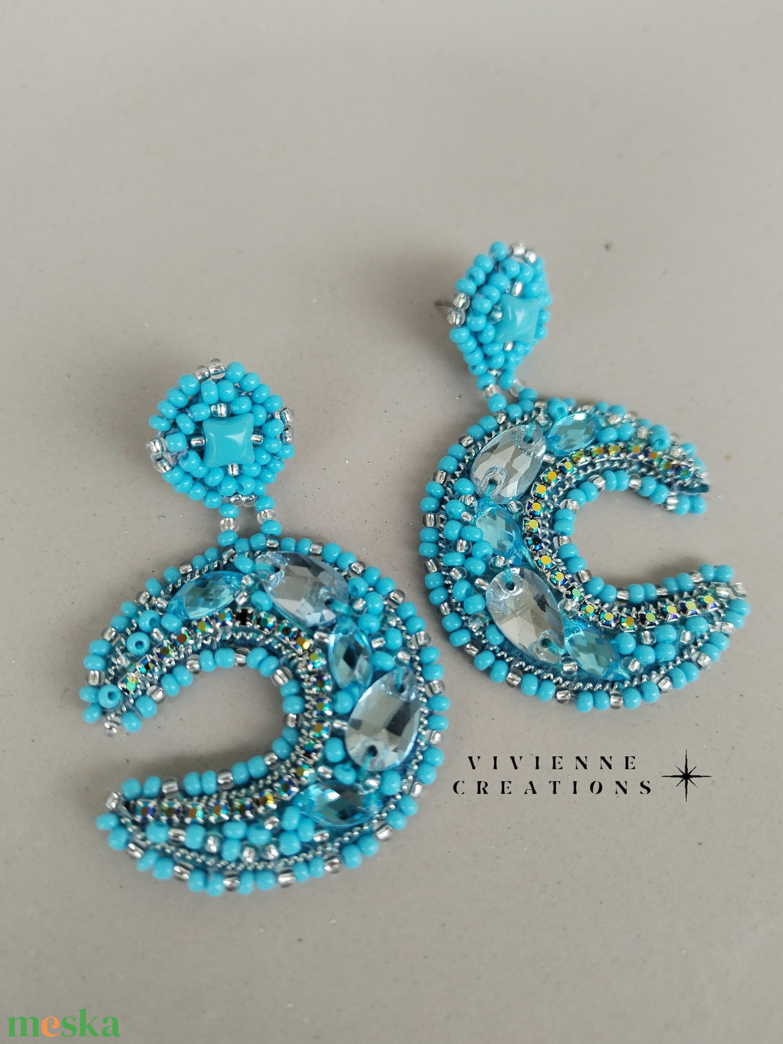 Moon era fülbevaló - ékszer - fülbevaló - lógó fülbevaló - Meska.hu