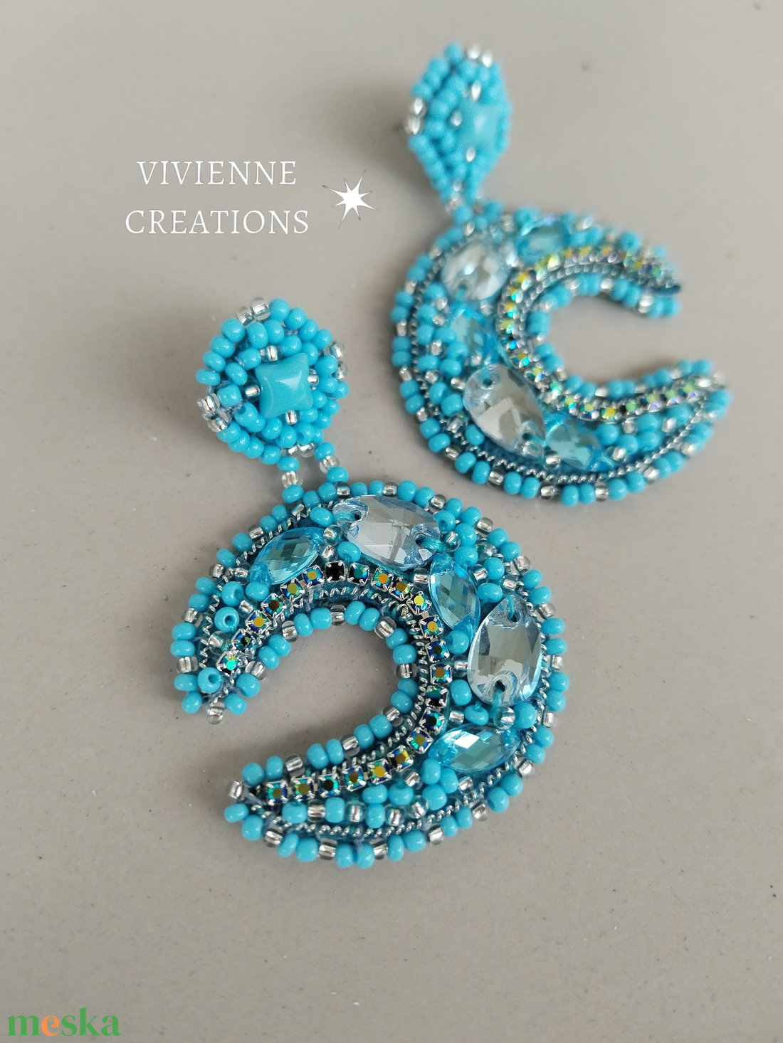 Moon era fülbevaló - ékszer - fülbevaló - lógó fülbevaló - Meska.hu