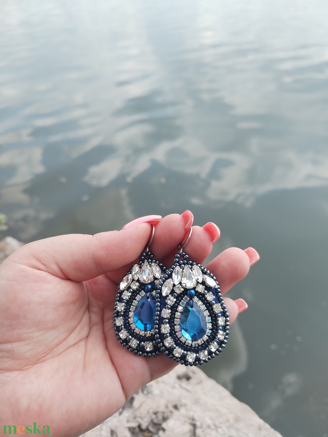 Blue Queen  - ékszer - fülbevaló - lógó fülbevaló - Meska.hu