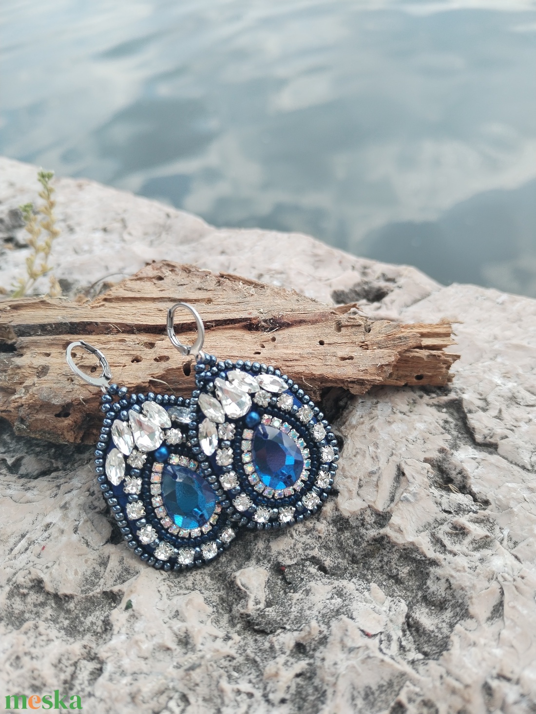 Blue Queen  - ékszer - fülbevaló - lógó fülbevaló - Meska.hu