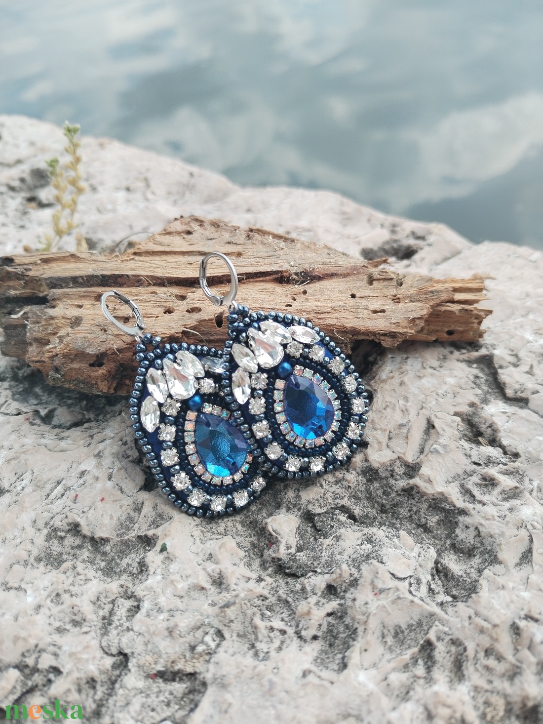 Blue Queen  - ékszer - fülbevaló - lógó fülbevaló - Meska.hu