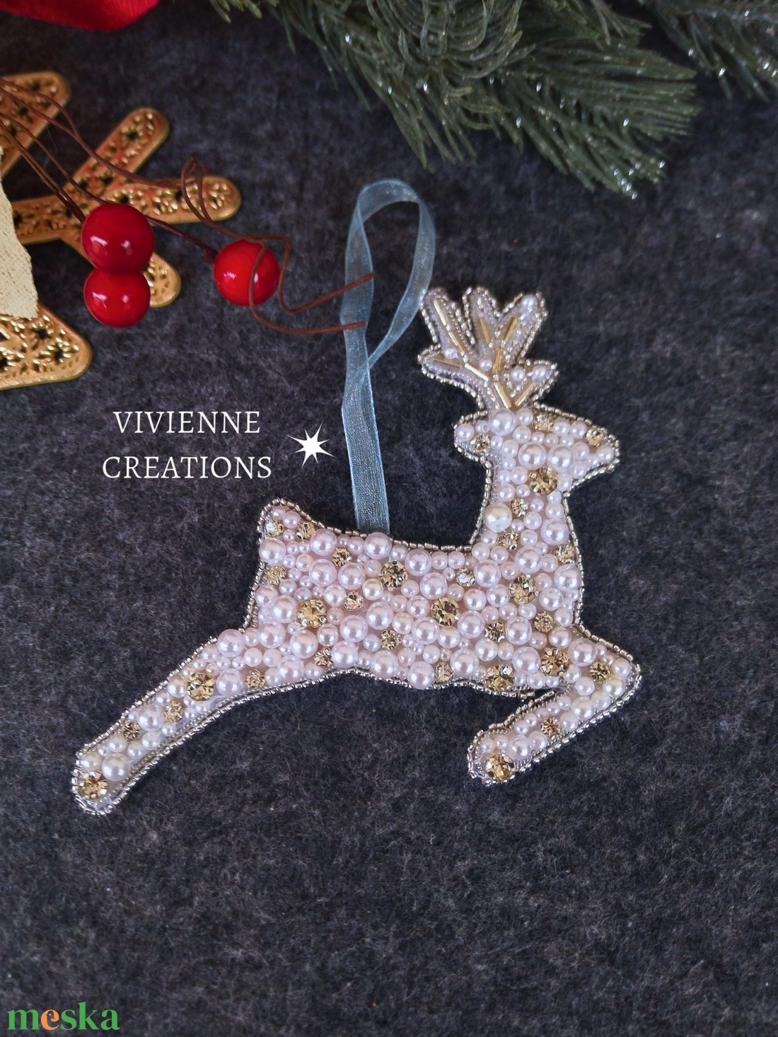 Csodaszarvas karácsonyi dísz - karácsony - karácsonyi lakásdekoráció - karácsonyfadíszek - Meska.hu