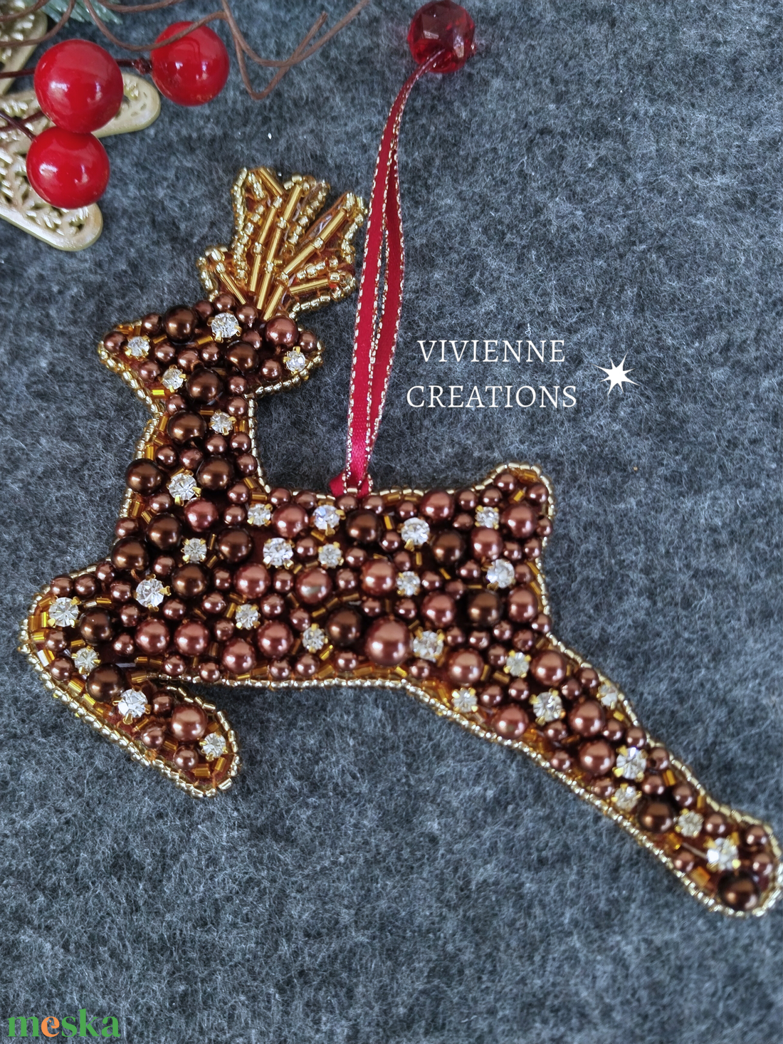 Csodaszarvas karácsonyi dísz - karácsony - karácsonyi lakásdekoráció - karácsonyfadíszek - Meska.hu