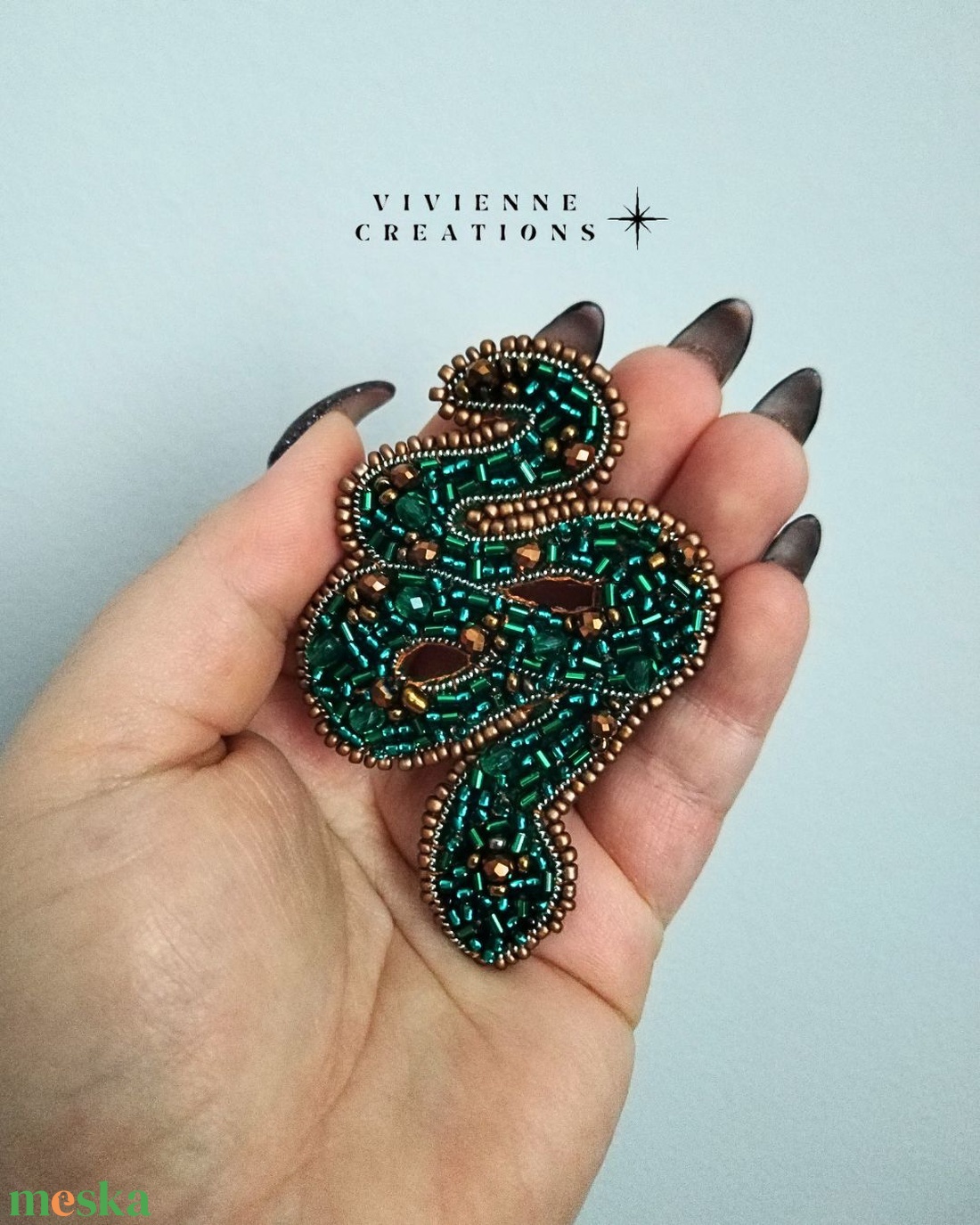 Kígyó bross - ékszer - kitűző és bross - Meska.hu