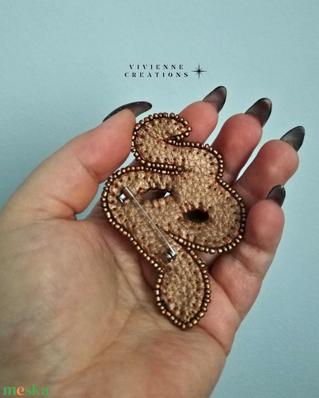 Kígyó bross - ékszer - kitűző és bross - Meska.hu