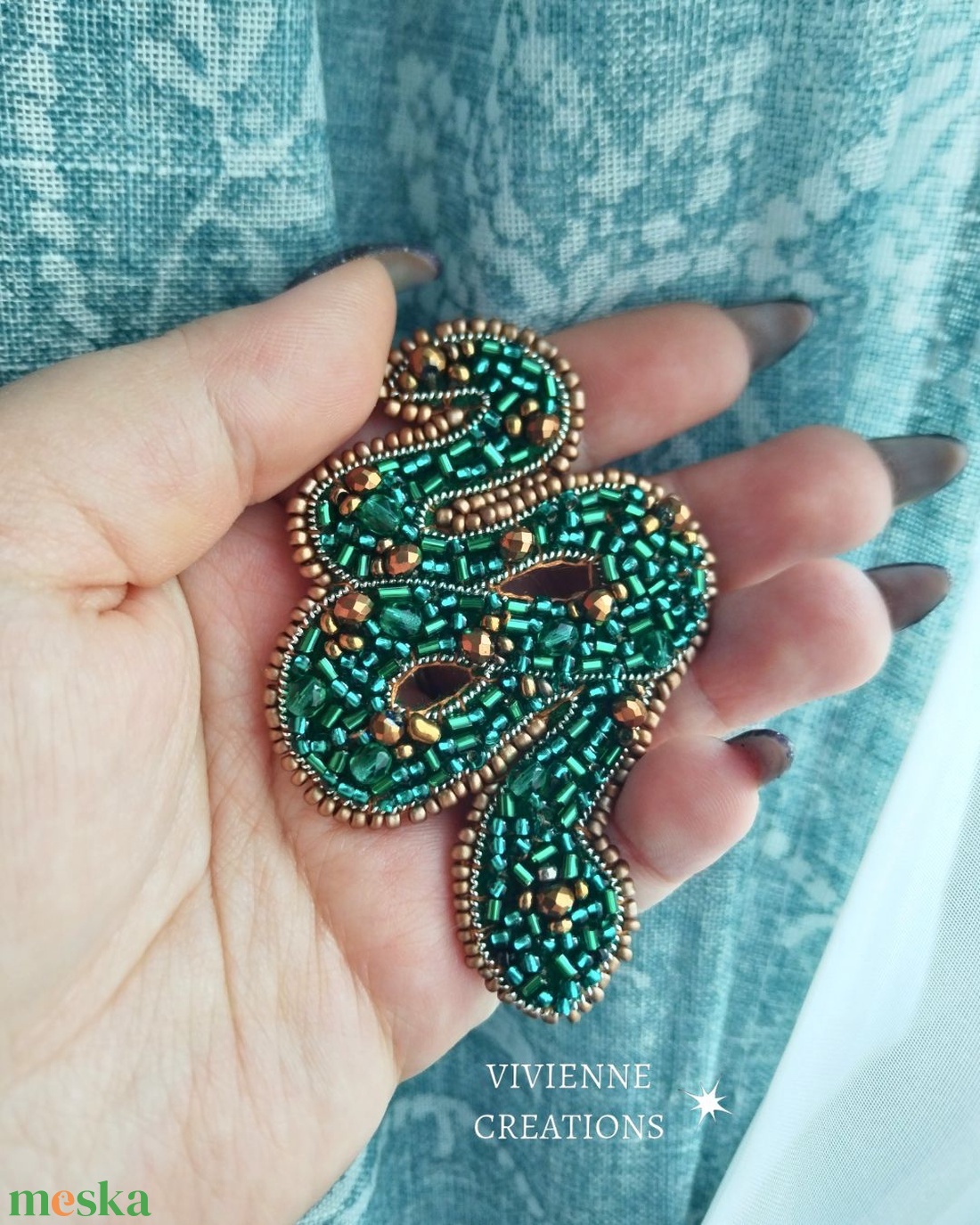 Kígyó bross - ékszer - kitűző és bross - Meska.hu