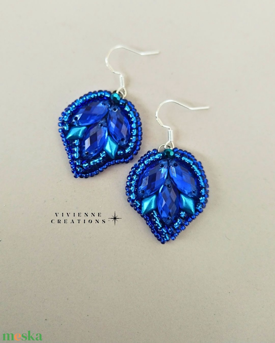 Királykék Nyx fülbevaló - ékszer - fülbevaló - lógó fülbevaló - Meska.hu