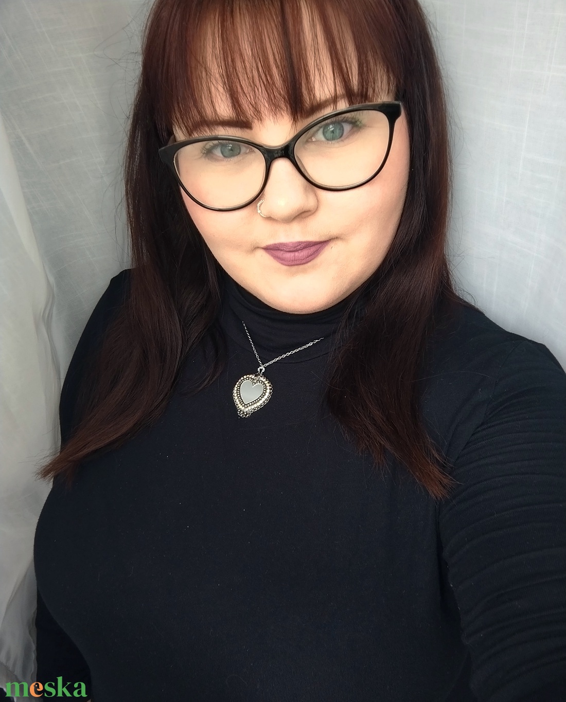 Xénia tükrös nyaklánc - ékszer - nyaklánc - medálos nyaklánc - Meska.hu