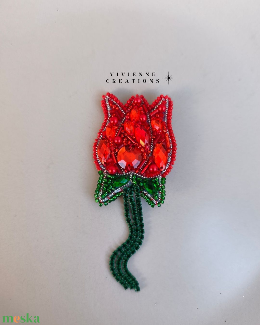 Tulipán bross  - ékszer - kitűző és bross - Meska.hu