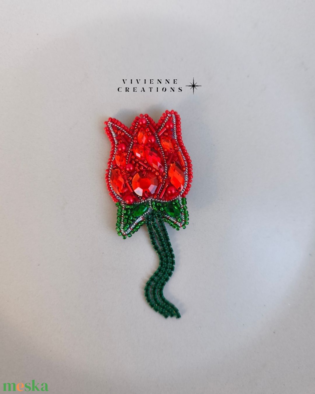 Tulipán bross  - ékszer - kitűző és bross - Meska.hu