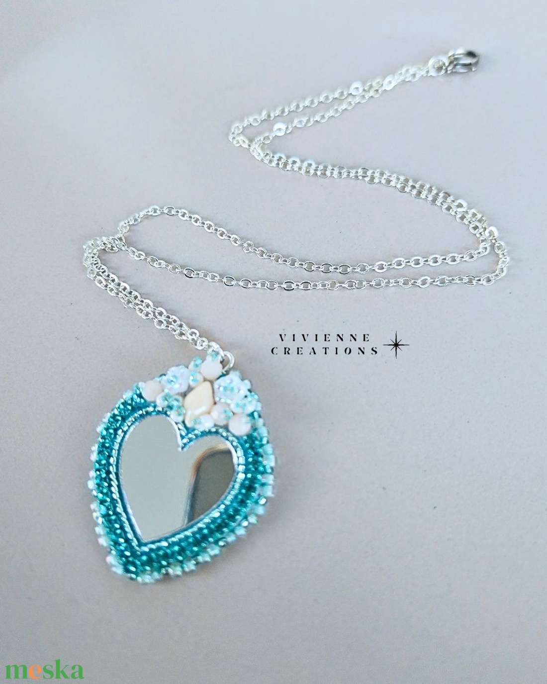 Nadine kék nyaklánc - ékszer - nyaklánc - medálos nyaklánc - Meska.hu