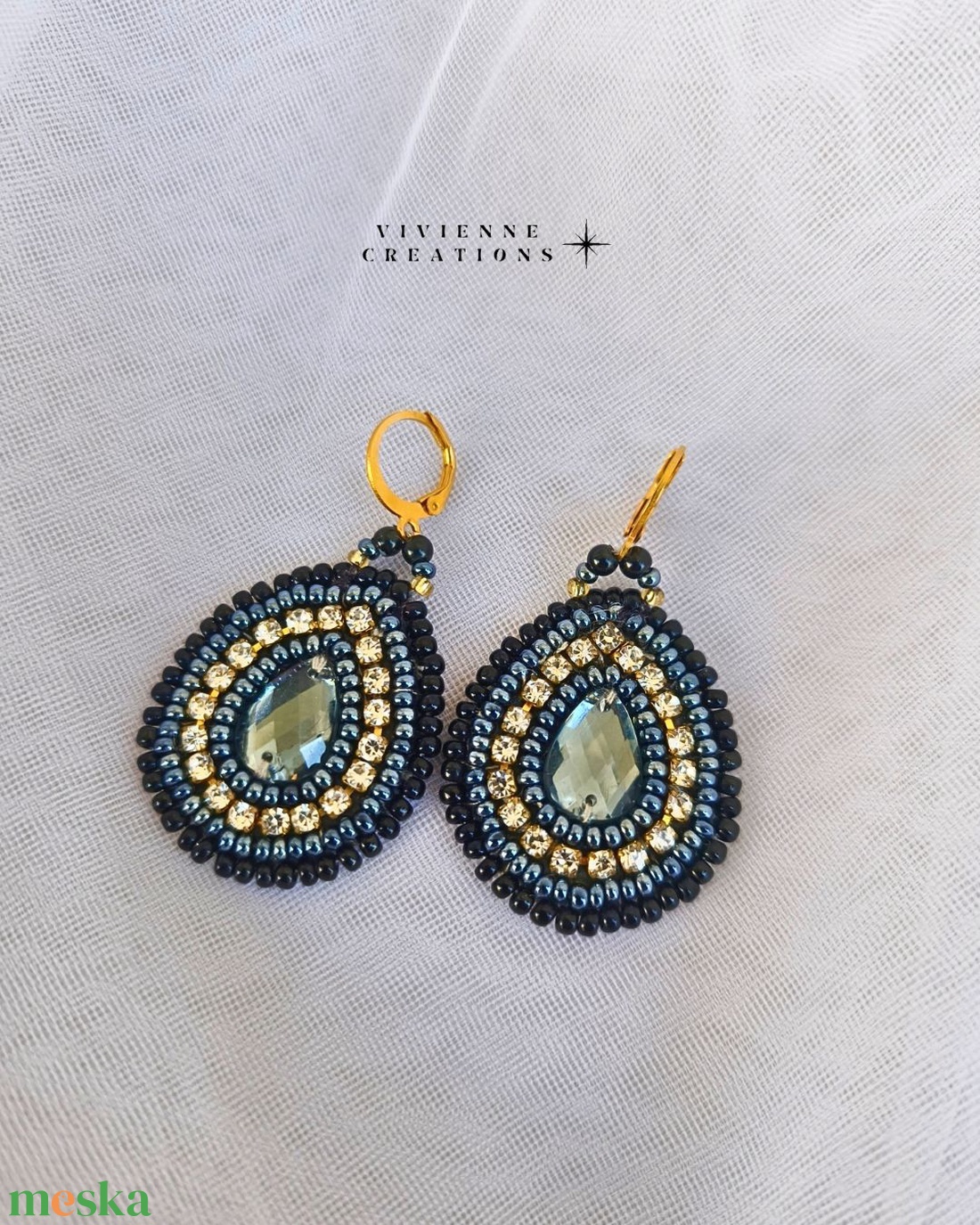 Elegant grey - ékszer - fülbevaló - lógó csepp fülbevaló - Meska.hu