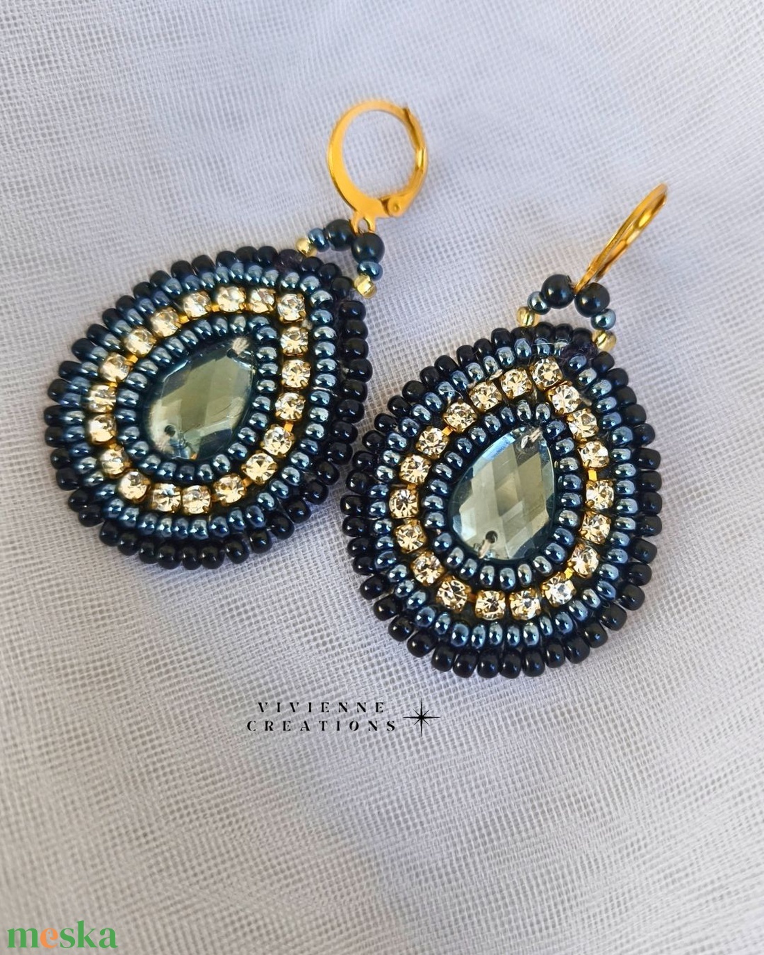 Elegant grey - ékszer - fülbevaló - lógó csepp fülbevaló - Meska.hu