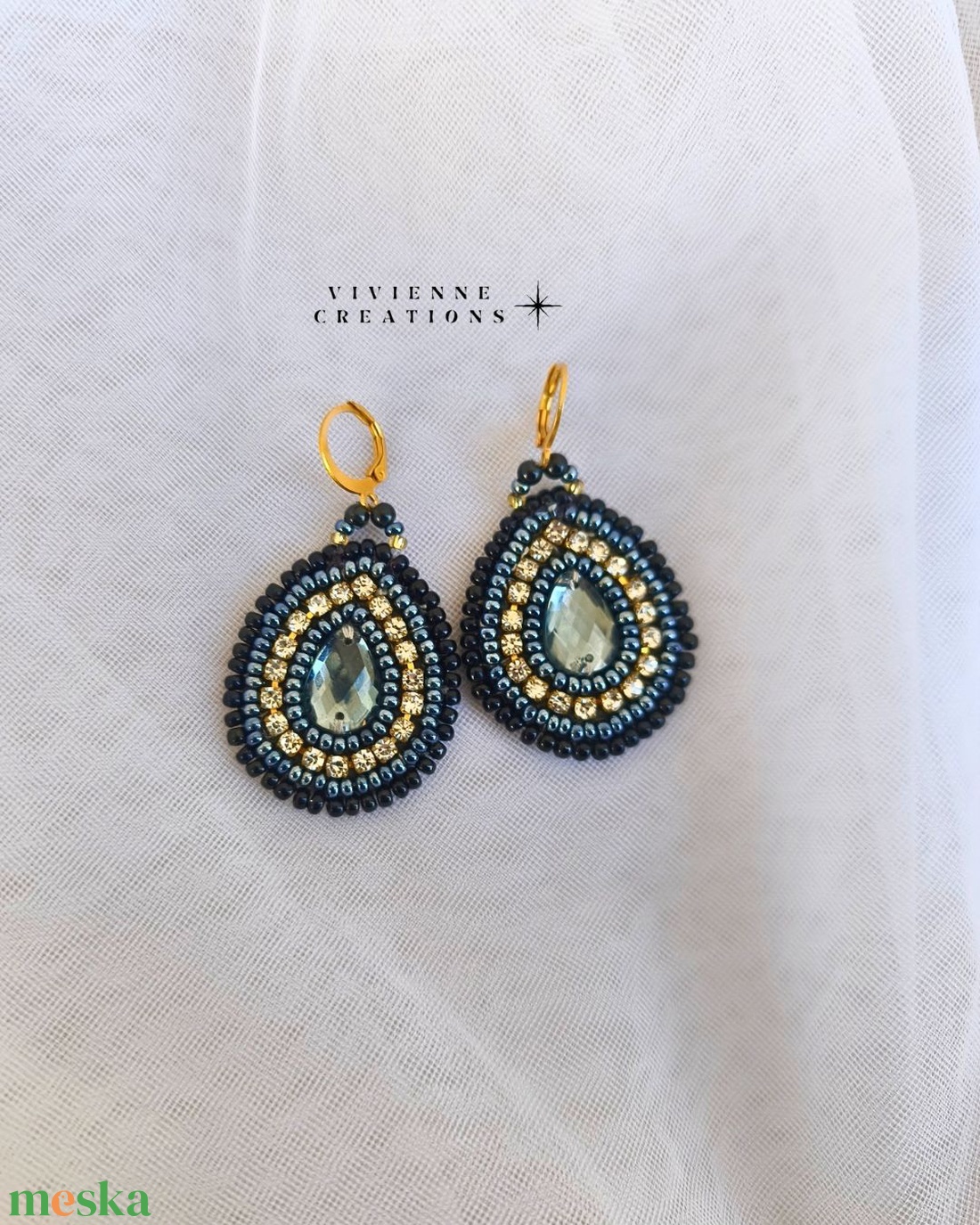 Elegant grey - ékszer - fülbevaló - lógó csepp fülbevaló - Meska.hu