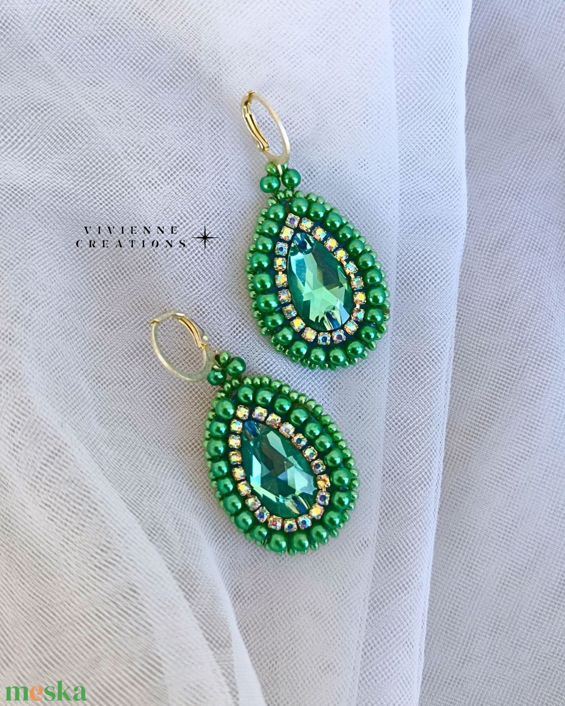 Sparkle Arielle fülbevaló - ékszer - fülbevaló - lógó csepp fülbevaló - Meska.hu