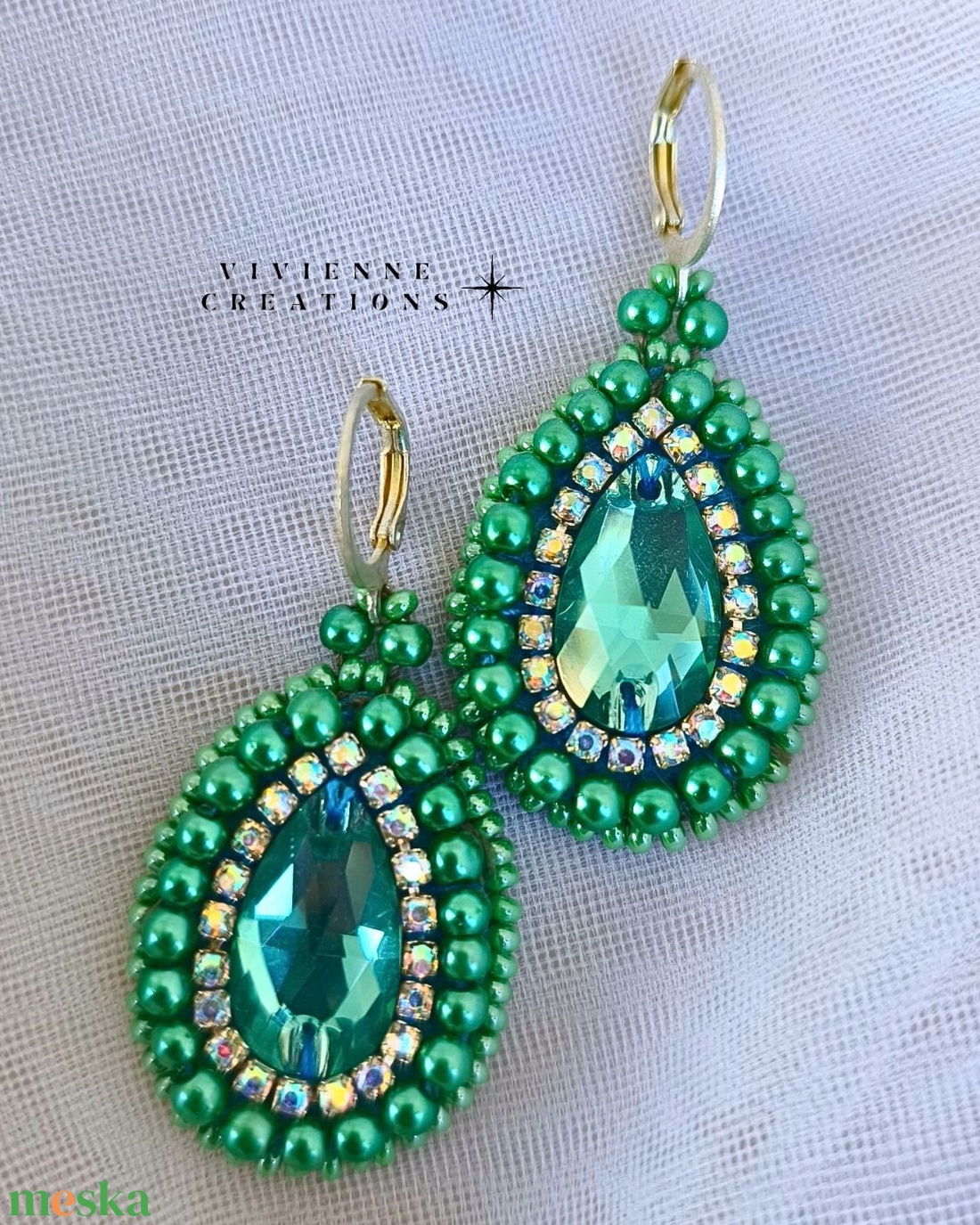 Sparkle Arielle fülbevaló - ékszer - fülbevaló - lógó csepp fülbevaló - Meska.hu