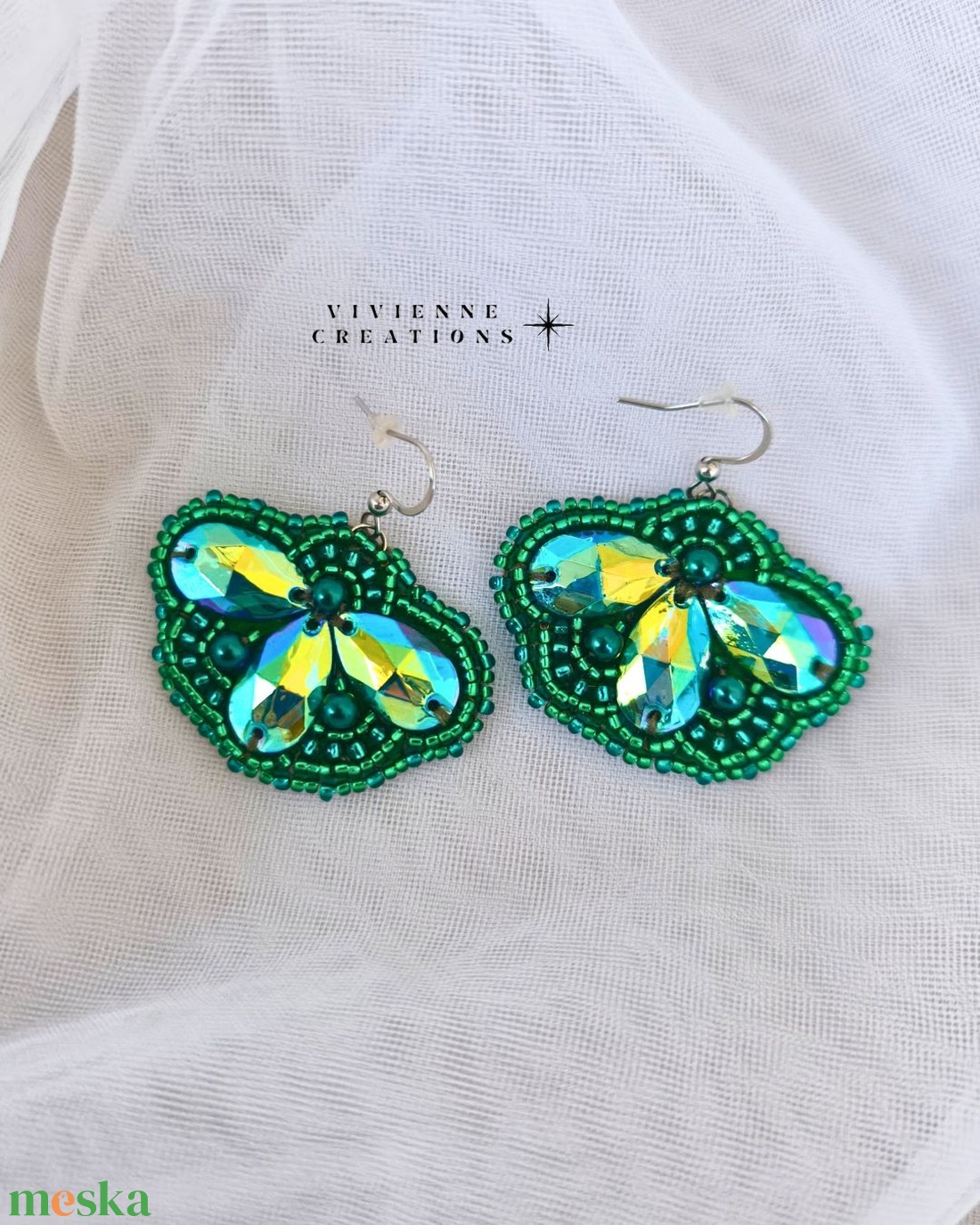 Dorothy zöld színváltozat - ékszer - fülbevaló - lógó fülbevaló - Meska.hu