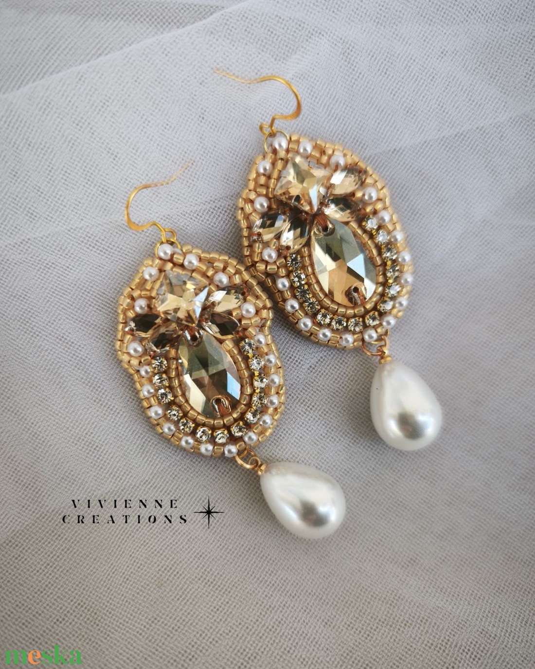 Valerie fülbevaló  - ékszer - fülbevaló - lógó fülbevaló - Meska.hu