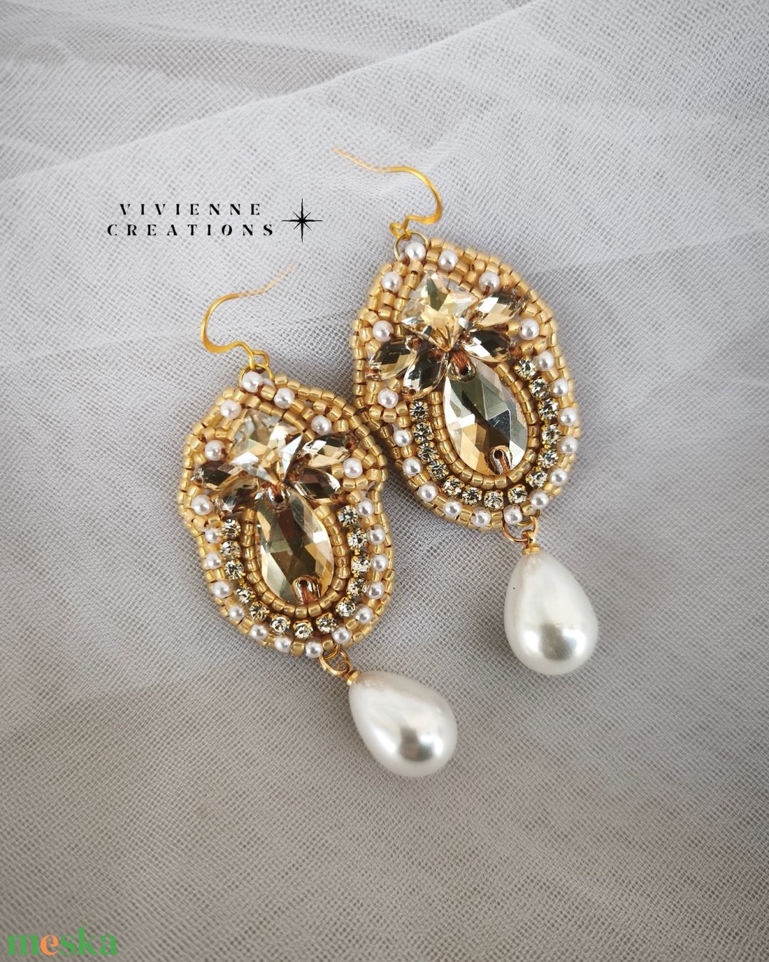 Valerie fülbevaló  - ékszer - fülbevaló - lógó fülbevaló - Meska.hu