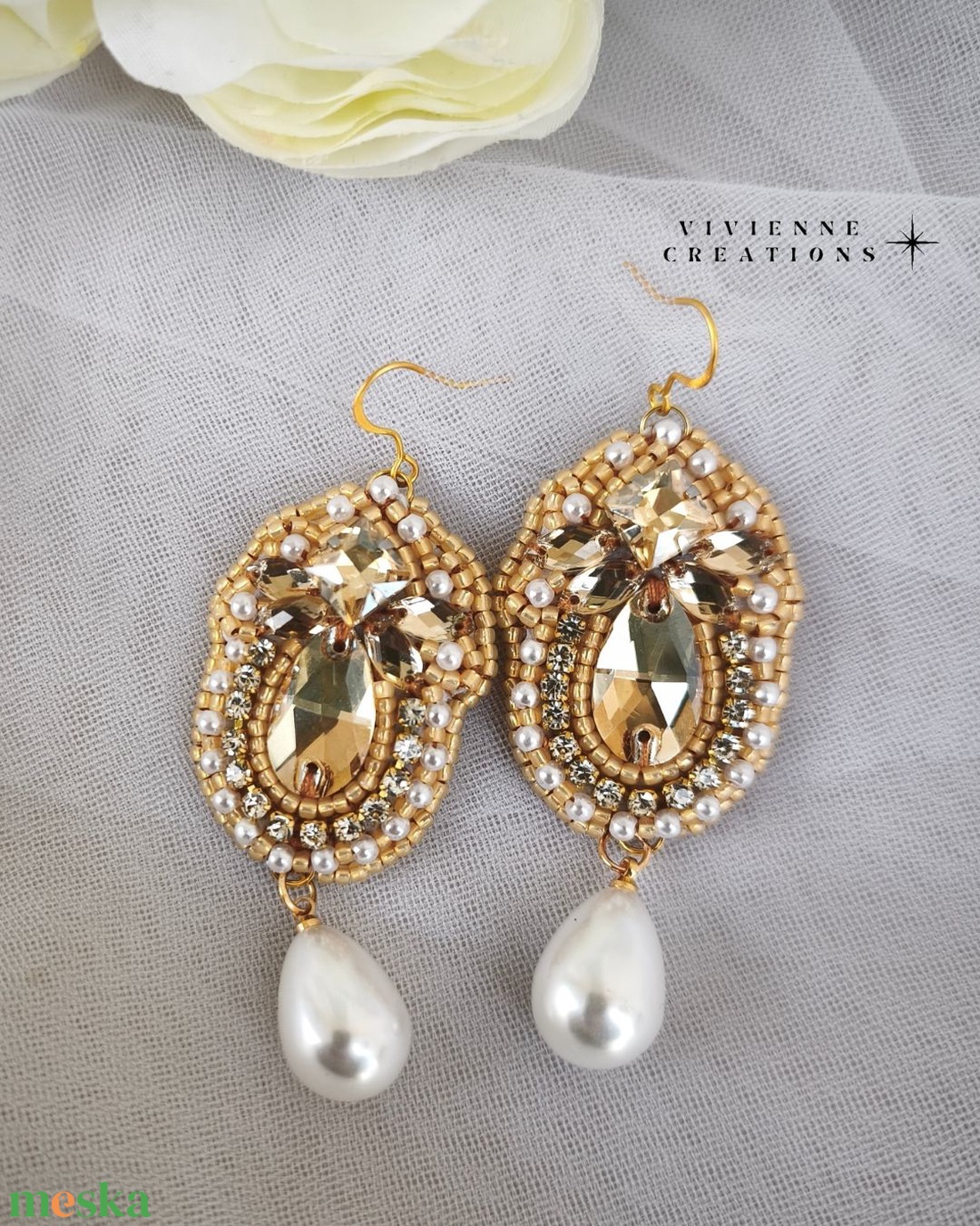 Valerie fülbevaló  - ékszer - fülbevaló - lógó fülbevaló - Meska.hu